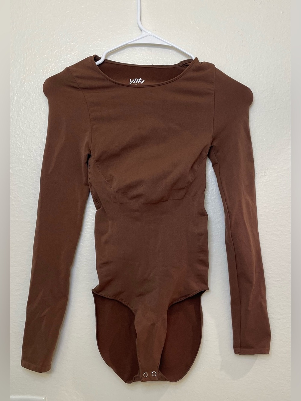 YITTY Nearly Naked Shapewear Long Sleeve Bodysuit Sizes M/L in Brown and Rich